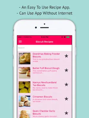 Biscuit Recipes android App screenshot 0